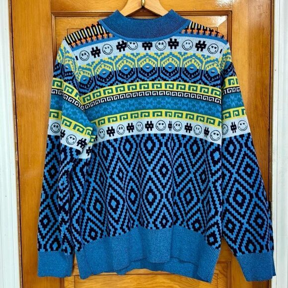 LOGO Smiley Face Mock Turtleneck Sweater Women’s XL - Picture 1 of 7